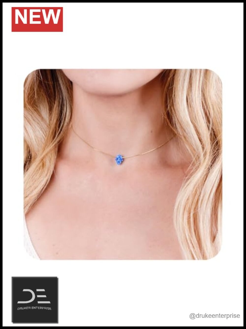 14k Gold Filled Opal Hamsa Choker Necklace Delicate Thin Chain Jewelry